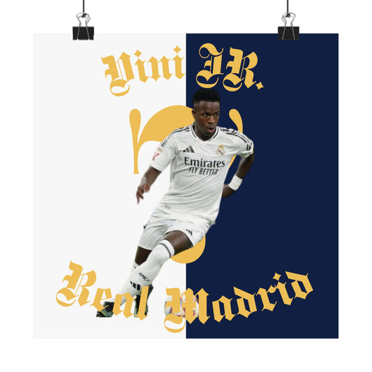 Football Poster, Matte Vertical Poster, Vinicius Junior Real Madrid Scorer Stats Poster - Deportivo Gorillas
