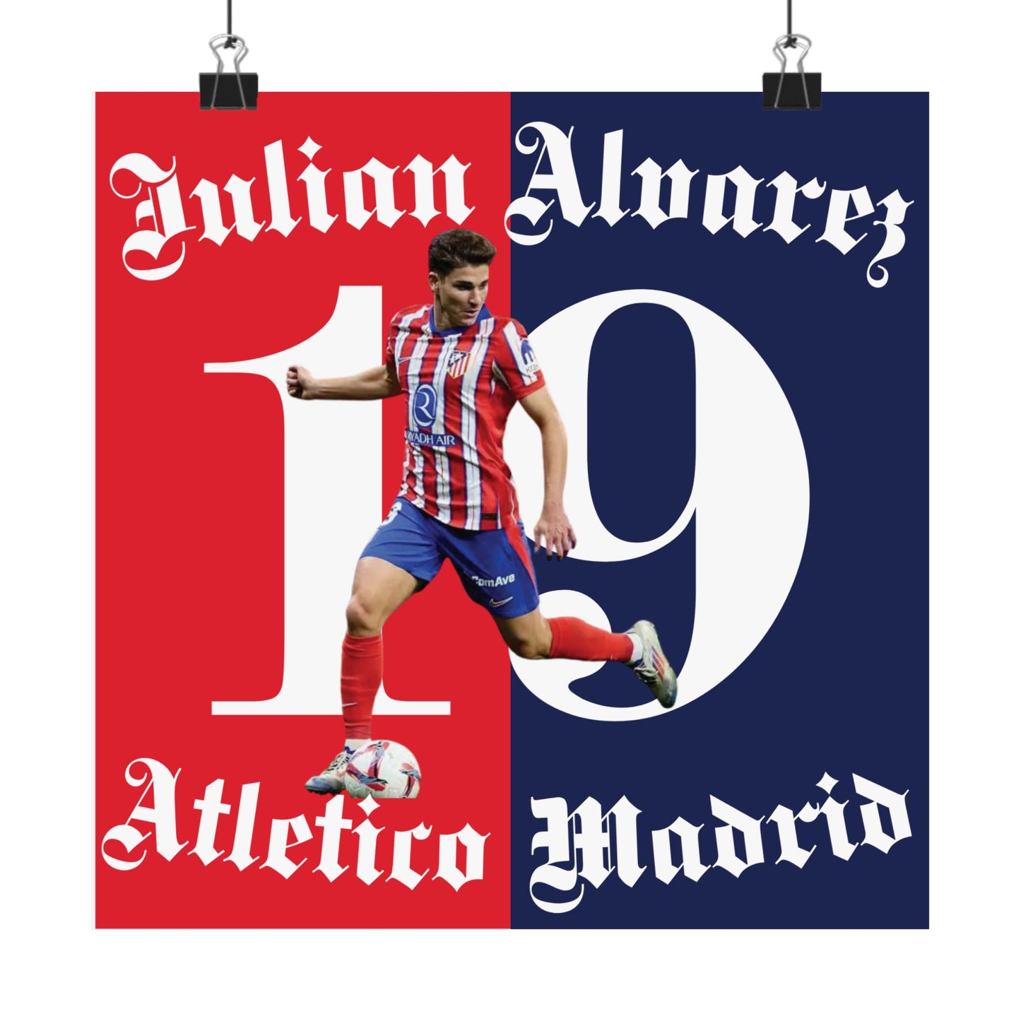 Football Poster, Matte Vertical Poster, Julian Alvarez Atletico Madrid Scorer Stats Poster - Deportivo Gorillas