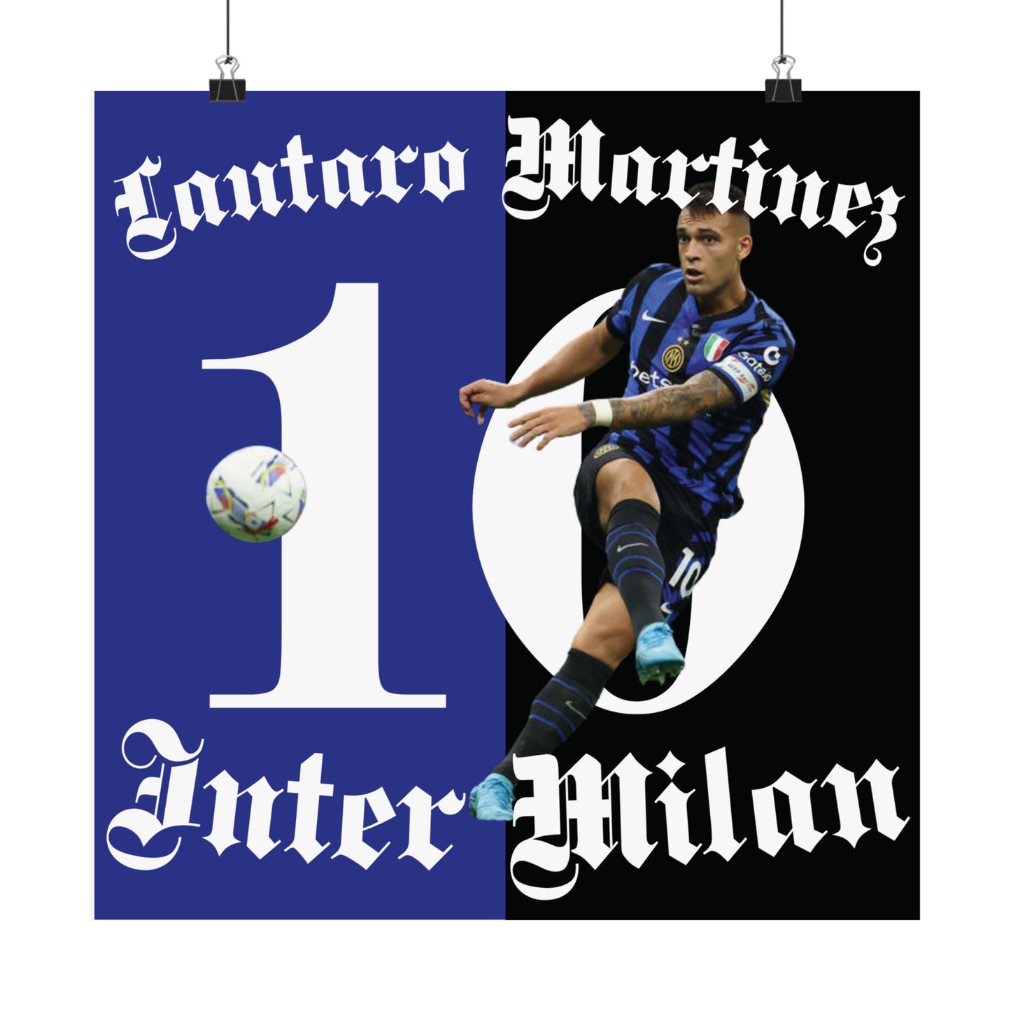Football Poster, Matte Vertical Poster, Lautaro Martinez Inter Milan Scorer Stats Poster - Deportivo Gorillas