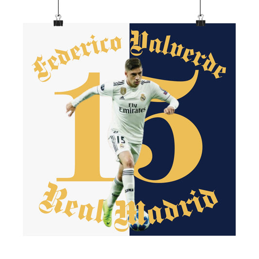 Federico Valverde Real Madrid Matte Vertical Poster - Deportivo Gorillas