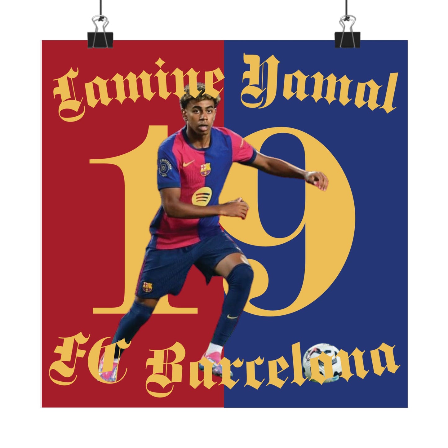 Football Ultras Matte Poster, Lamine Yamal FC Barcelona Vertical Print, Soccer Fan Art Decor, Sports Room Decoration, Matte Wall Art Print, - Deportivo Gorillas