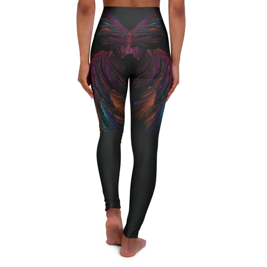 Black Angel Wings Yoga Leggings - Deportivo Gorillas