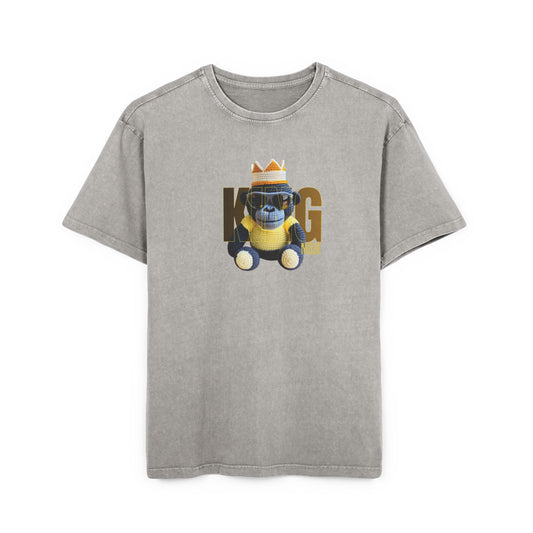 Men's Oversize Tee - King Mode Acid Washed Heavy Tee Shirt - Deportivo Gorillas 