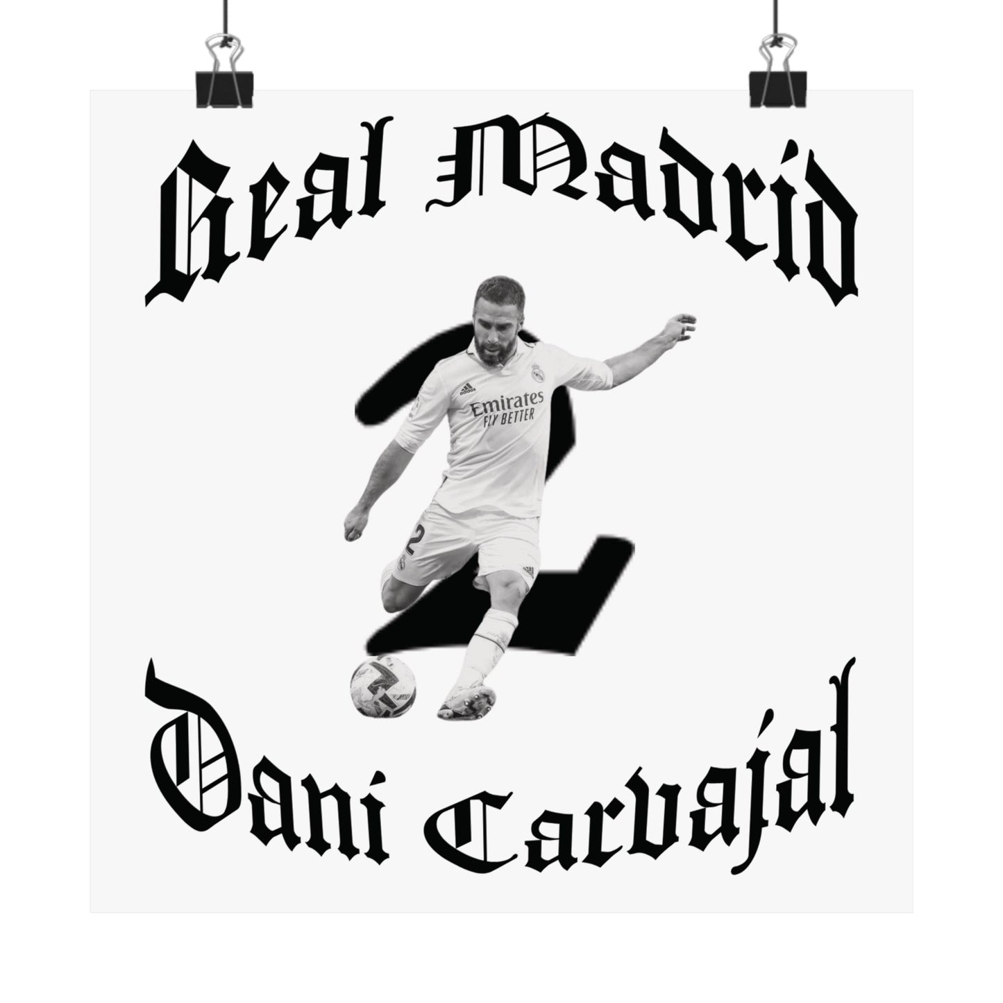 Football Poster, Matte Vertical Poster, Dani Carvajal Real Madrid Scorer Stats Poster