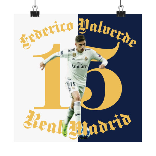 Federico Valverde Real Madrid  Matte Vertical Poster - Deportivo Gorillas 