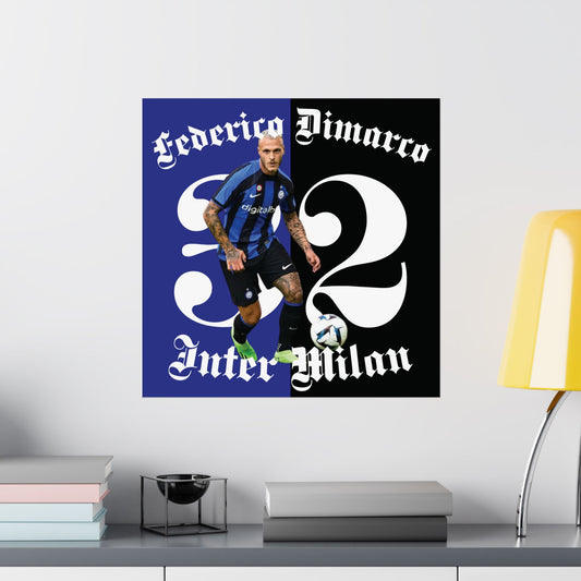 Federico Dimarco Inter Milan Matte Vertical Poster - Deportivo Gorillas 