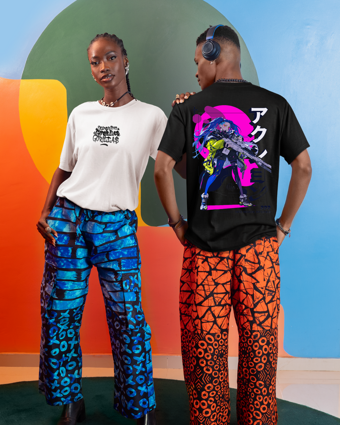 Digital Action - Deportivo Gorillas Men's Oversize T-Shirt  Drop Shoulder Boxy 270G Cotton - Deportivo Gorillas 