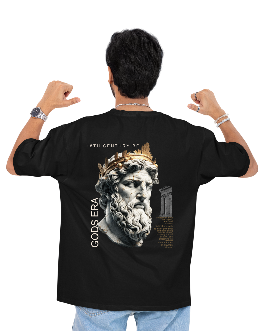 Gods Era - Deportivo Gorillas Men's Oversize T-Shirt  Drop Shoulder Boxy 270G Cotton - Deportivo Gorillas 
