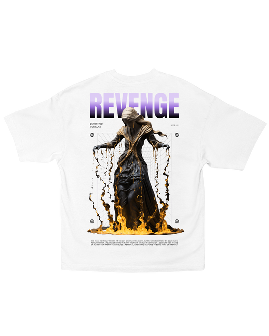 Revenge - Deportivo Gorillas Men's Oversize T-Shirt  Drop Shoulder Boxy 270G Cotton - Deportivo Gorillas 